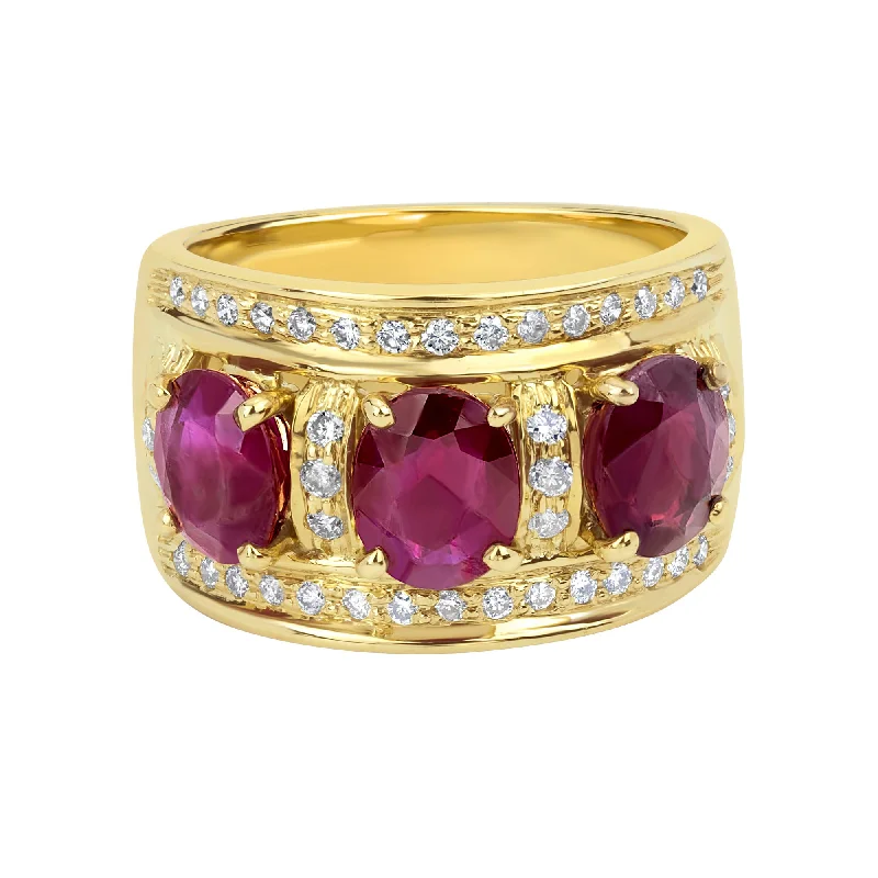 Antique gold rings-Repair - Ring - Ruby and Diamond (2238B)