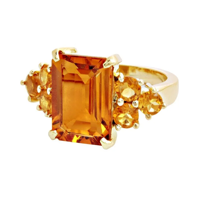 Opal inlay rings-Ring-Citrine  (1685D)