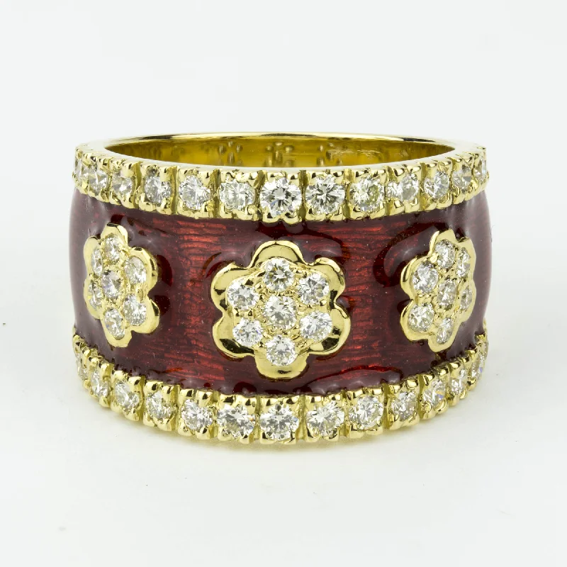 Filigree accent rings-Ring- Diamond (enamel)