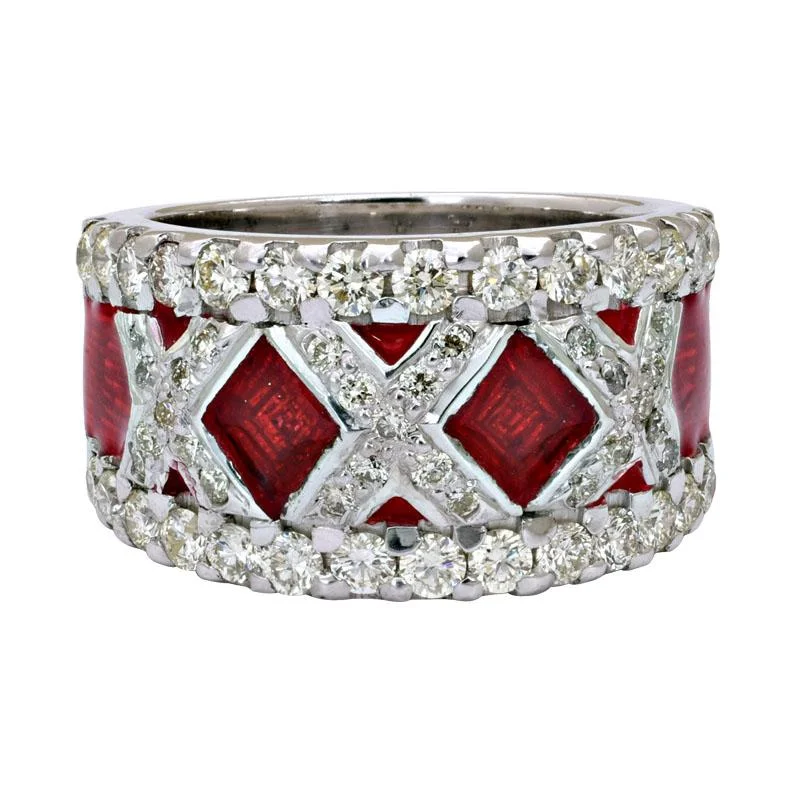 Sterling silver rings-Ring-Diamond (Enamel)  (220RS)