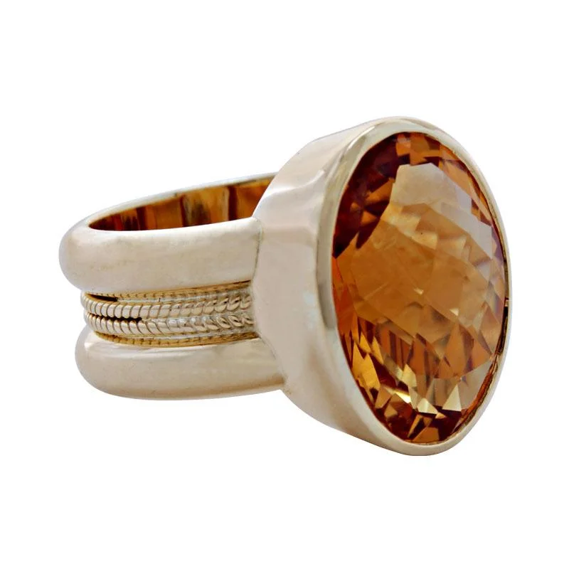 Mixed metal rings-Ring-Citrine  (1826M)