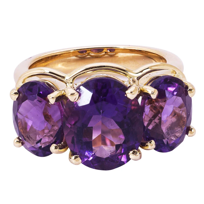 Minimalist dot rings-Repair - Ring - Amethyst in 18K Gold