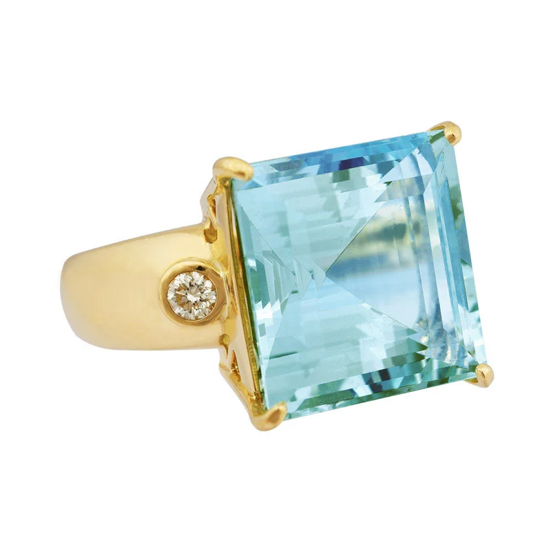 Toggle band rings-Repair - Ring - Aquamarine and Diamond (2108B)