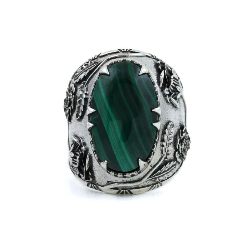 Luxe velvet rings-"Kiss From The Rose" Ring x Malachite