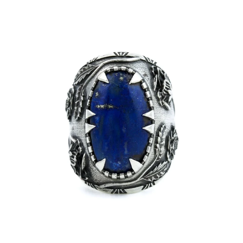 Baroque pearl rings-"Kiss From The Rose" Ring x Lapis Lazuli