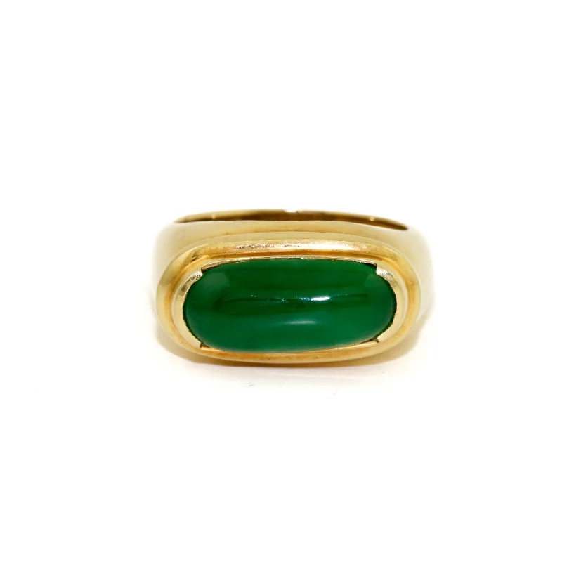 Evil eye rings-18k Vintage Jade Ring