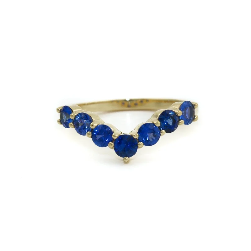 Dainty stack rings-14k Cornflower Blue Sapphire Tiara Band