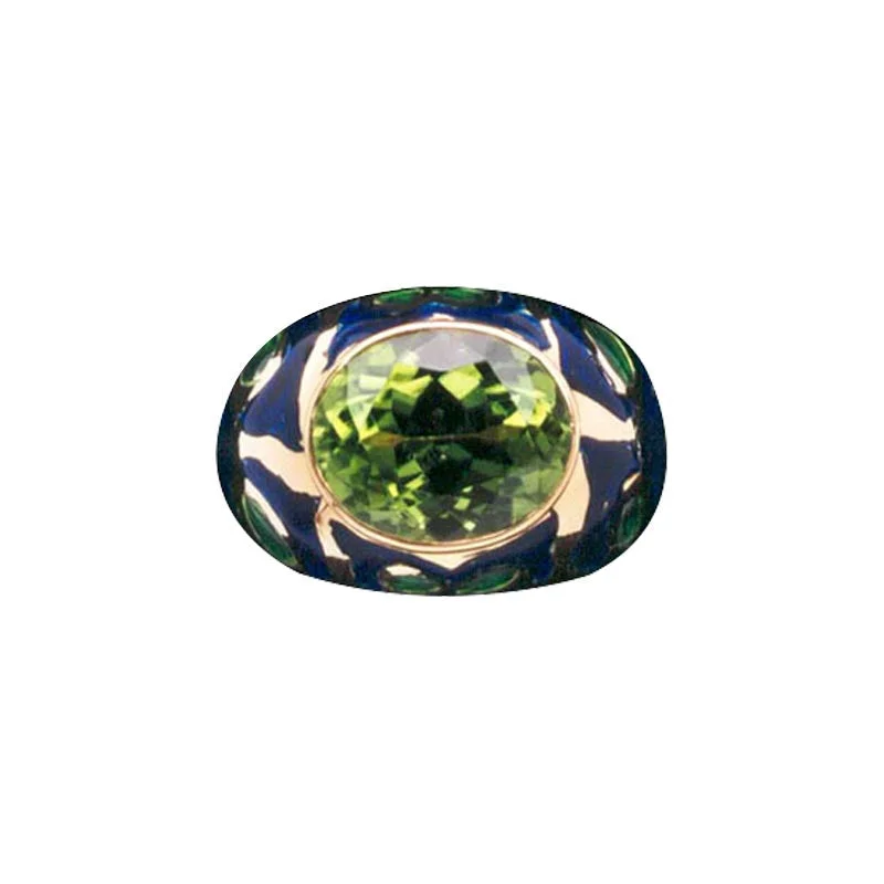 Bamboo style rings-Repair - Ring - Peridot (Enamel) - 530O