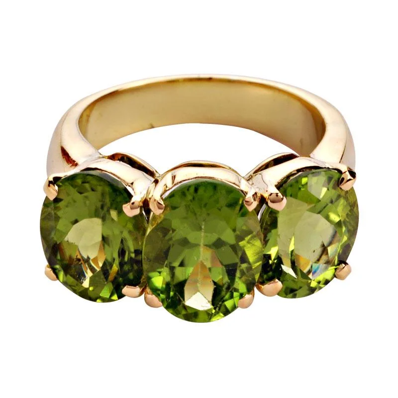 Hexagon shape rings-Ring-Peridot  (1130E)