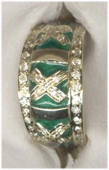 Double band rings-Repair - Ring - Diamond with Enamel - 2048O