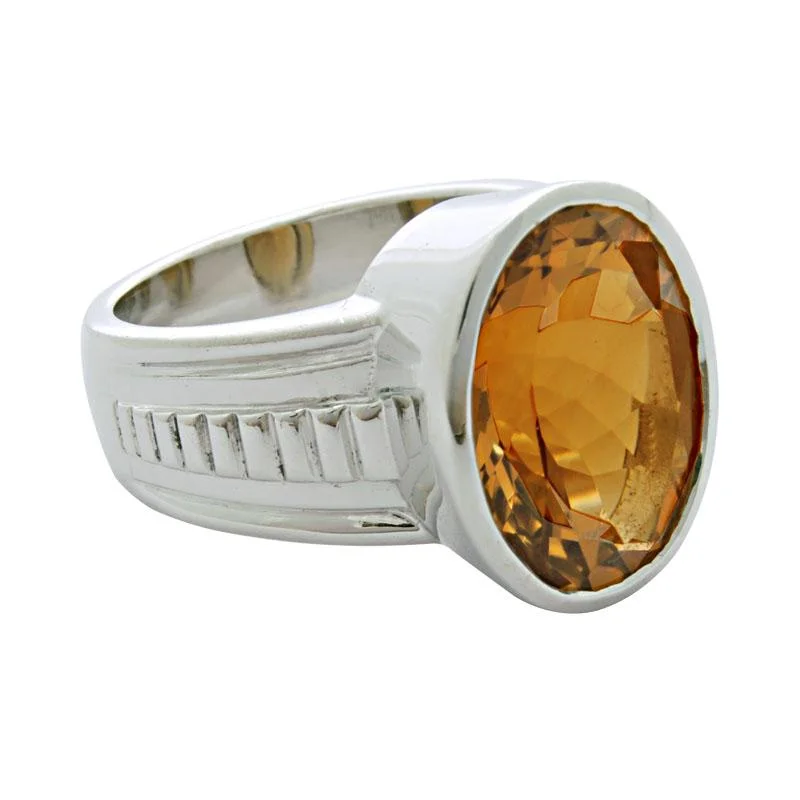 Modern minimalist rings-Ring-Citrine  (5QS)