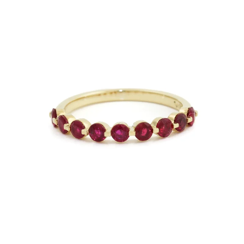 Beaded edge rings-18K Gold Ruby Band