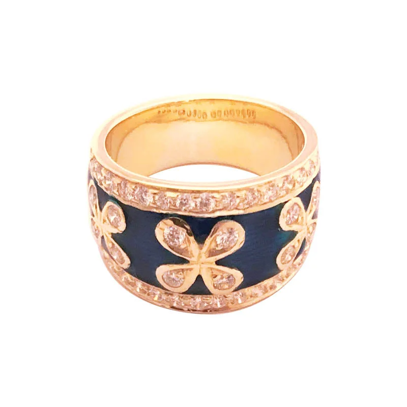 Bamboo style rings-RING- DIAMOND (ENAMEL)