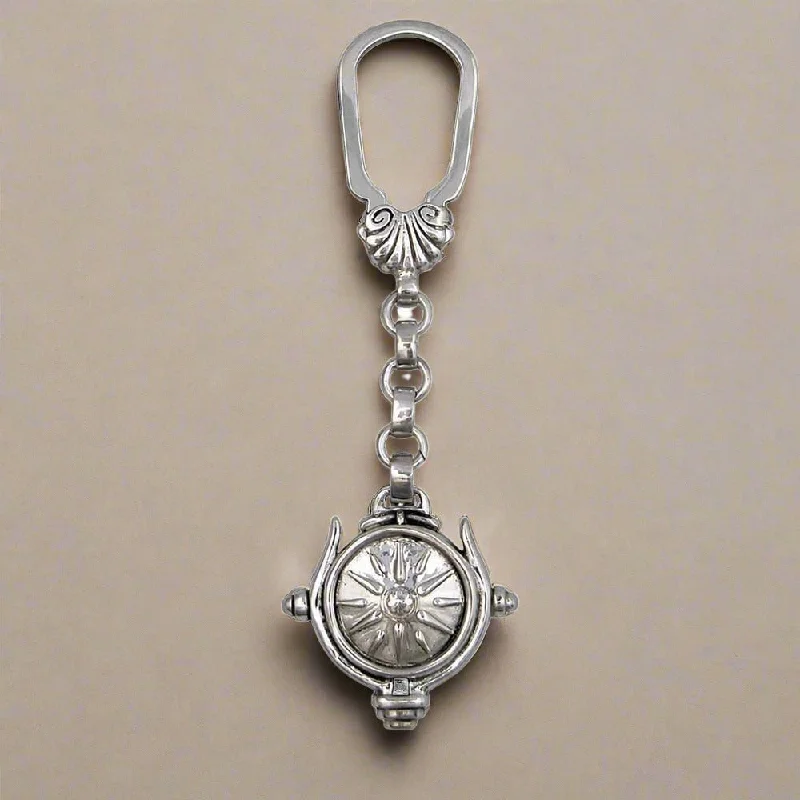 Sunflower rings-Macedonian Sun (Vergina Sun) Key ring in sterling silver (MP-02)