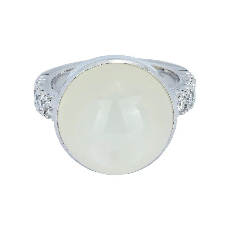 Twisted shank rings-Repair - Ring - Moonstone And Diamond (2273D)