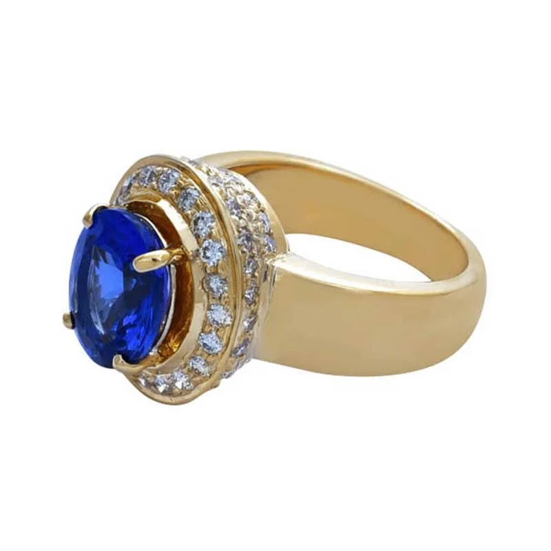 Rose gold rings-Ring- Tanzanite and Diamond  (2183R)