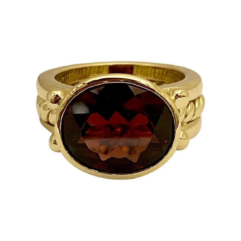 Victorian style rings-Ring - Garnet in 18K gold