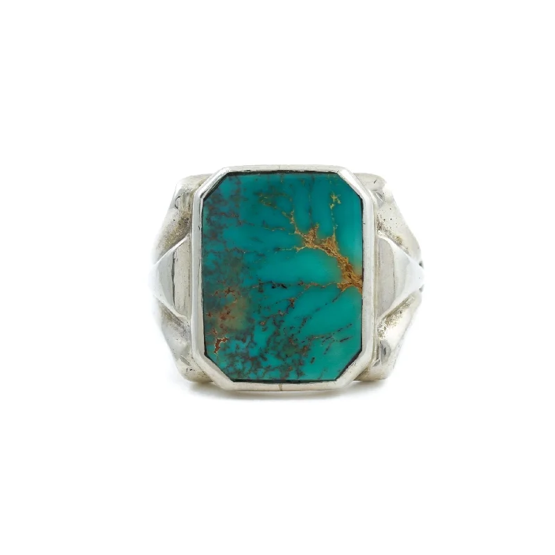 Magnetic clasp rings-1930s Vintage Royston Turquoise Ring