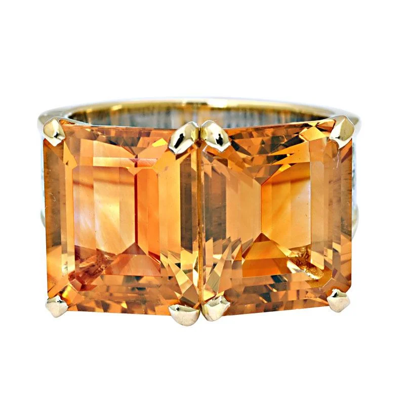 Layered design rings-Ring-Citrine and Diamond  (6OM)