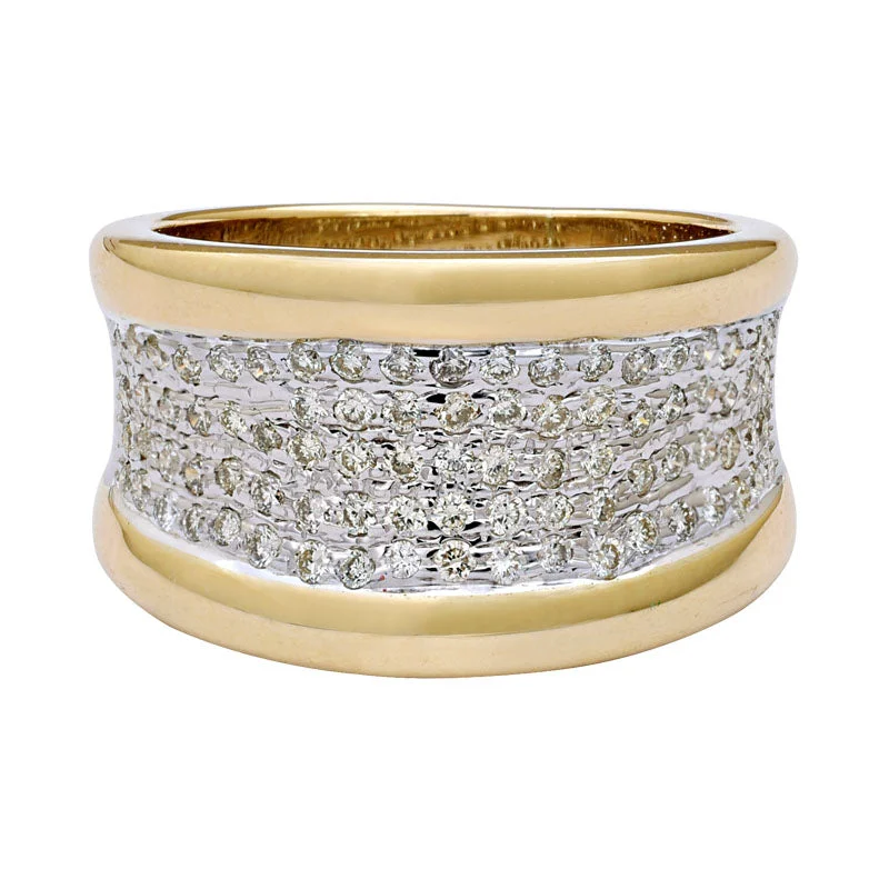 Gold band rings-Ring-Diamond