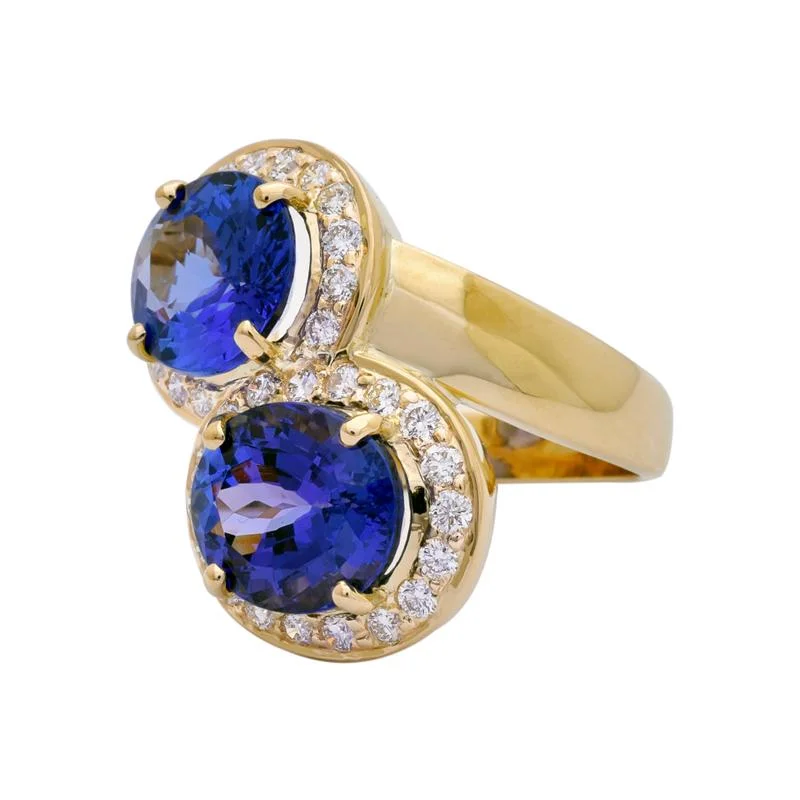 Diamond solitaire rings-Ring- Tanzanite and Diamond  (2202F)