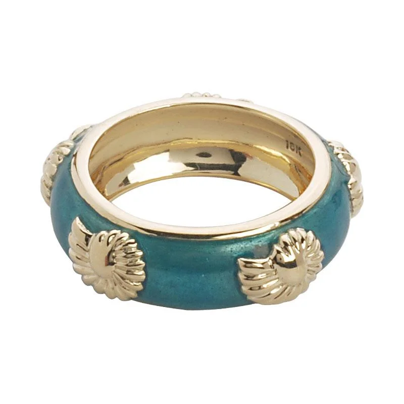 Beaded edge rings-Ring-Plain Gold (Enamel)  (1390P)