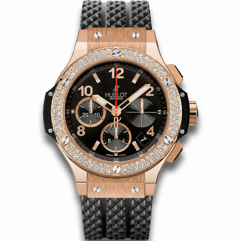 Casual canvas watches-Hublot Men's 341.PX.130.RX.114 Big Bang Chronograph Black Rubber Watch