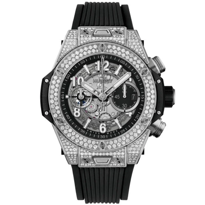 Bold color watches-Hublot Men's 421.NX.1170.RX.1704 Big Bang Unico Chronograph Black Rubber Watch