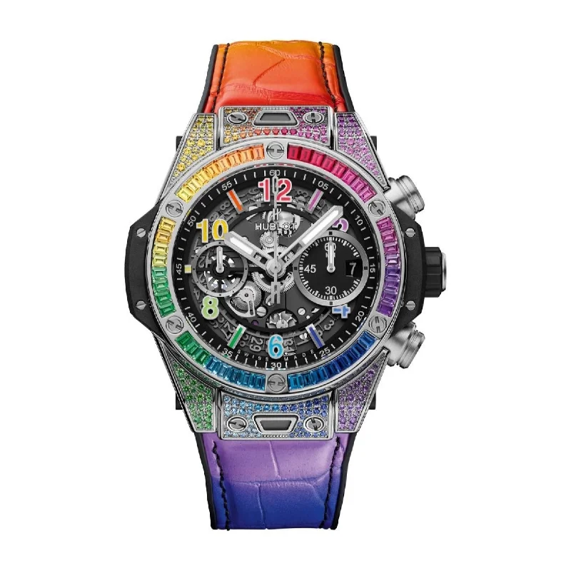 Classic leather watches-Hublot Men's 441.NX.1117.LR.0999 Big Bang Unico Chronograph Multi-color Rubber Watch