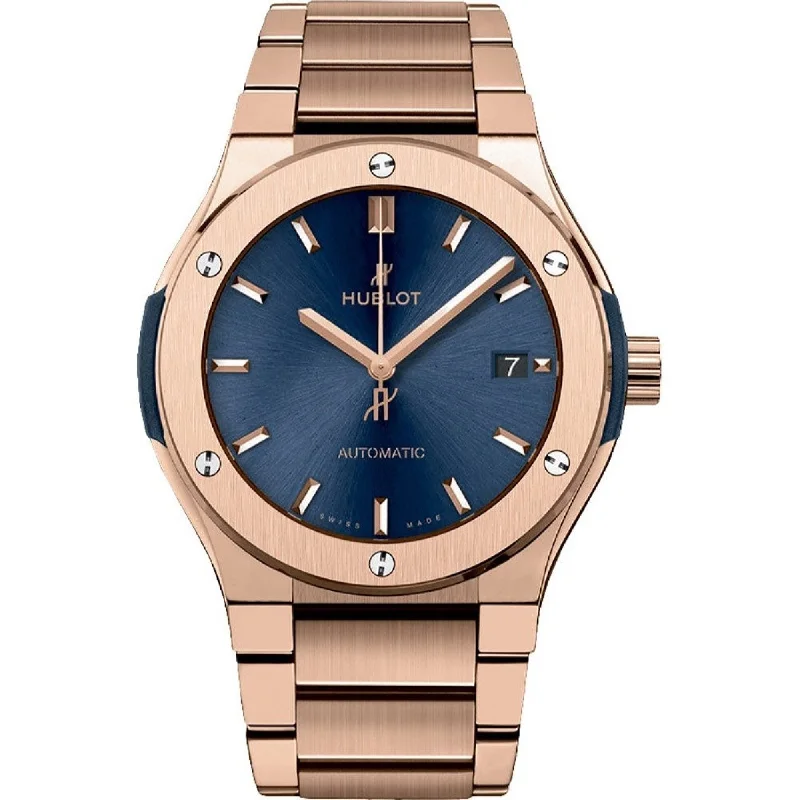 Luxury minimalist watches-Hublot Men's 510.OX.7180.OX Classic Fusion Rose-Tone 18Kt Rose Gold Watch