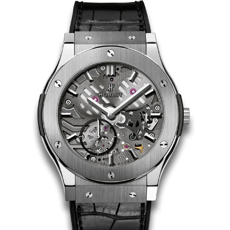 Handmade artisan watches-Hublot Men's 515.NX.0170.LR Classic Fusion Classico Black Leather Watch