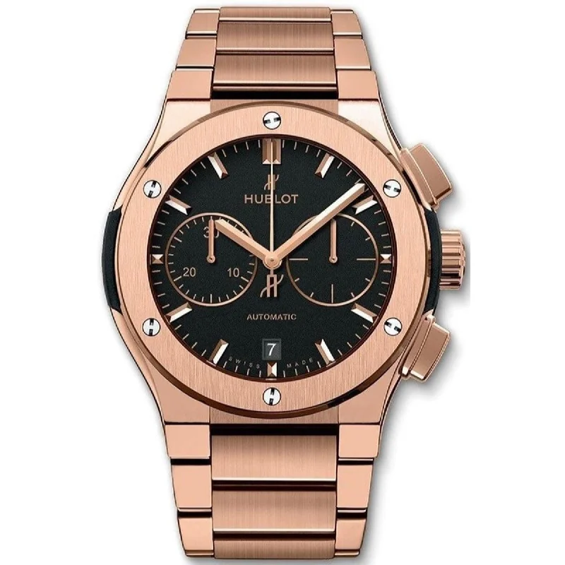 Petite quartz watches-Hublot Men's 520.OX.1180.OX Classic Fusion Chronograph Chronograph Rose-Tone 18Kt Rose Gold Watch