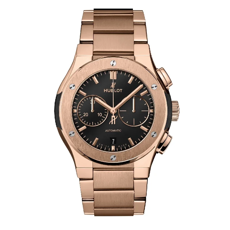 Lightweight strap watches-Hublot Men's 540.OX.1180.OX Classic Fusion Chronograph Rose-Tone 18Kt Rose Gold Watch