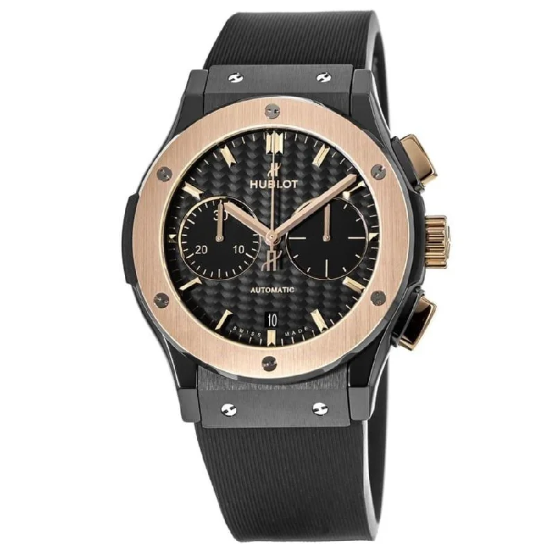 Classic slim watches-Hublot Men's 541.CO.1781.RX Classic Fusion  Chronograph Black Rubber Watch