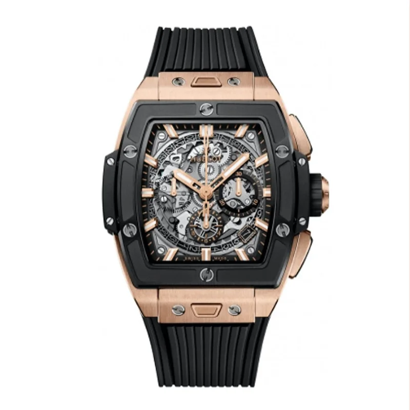 Silicone band watches-Hublot Men's 642.OM.0180.RX Spirit of Big Bang Chronograph Black Rubber Watch