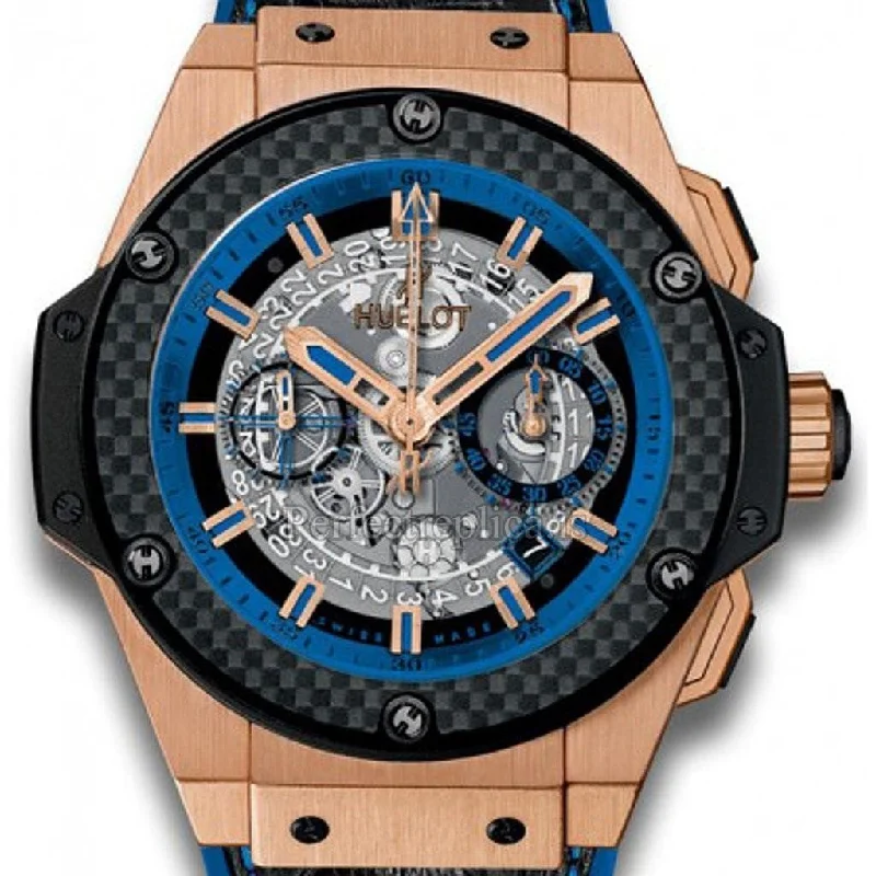 Gold bracelet watches-Hublot Men's 701.OQ.0119.HR King Power Unico Chronograph Two-Tone Rubber, Leather Watch