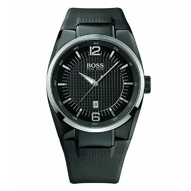 Gold mesh watches-Hugo Boss Men's 1512451 Driver Black Rubber Watch