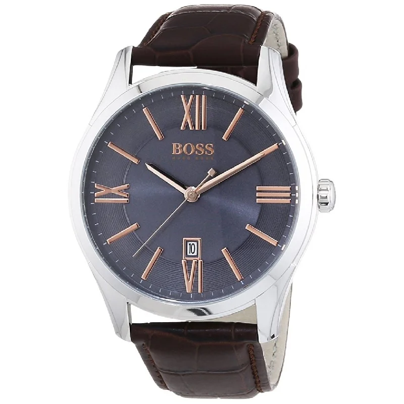 Vibrant face watches-Hugo Boss Men's 1513041 Ambassador Brown Leather Watch