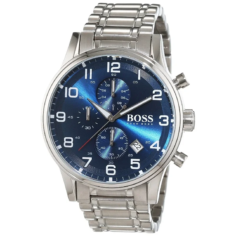 Silicone band watches-Hugo Boss Men's 1513183 Aeroliner Chronograph Stainless Steel Watch