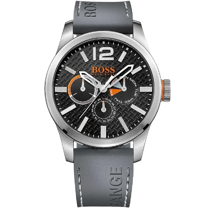 Crystal strap watches-Hugo Boss Men's 1513251 Paris Multi-Function Rubber Watch