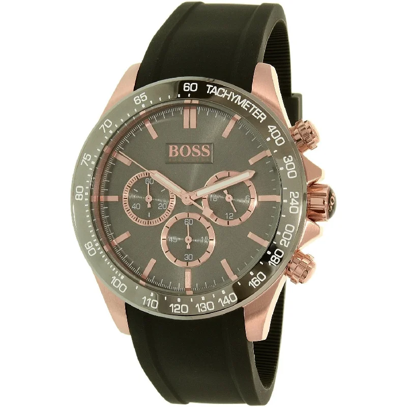 Daily wear watches-Hugo Boss Men's 1513342 Classic Chronograph Grey Silicone Watch