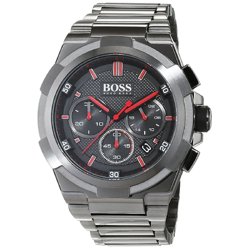 Elegant gold watches-Hugo Boss Men's 1513361 Supernova Chronograph Black Stainless Steel Watch