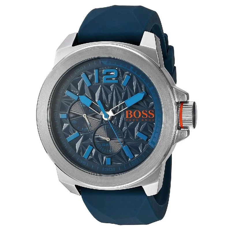 Dainty bracelet watches-Hugo Boss Men's 1513376 Classic Multi-Function Blue Silicone Watch