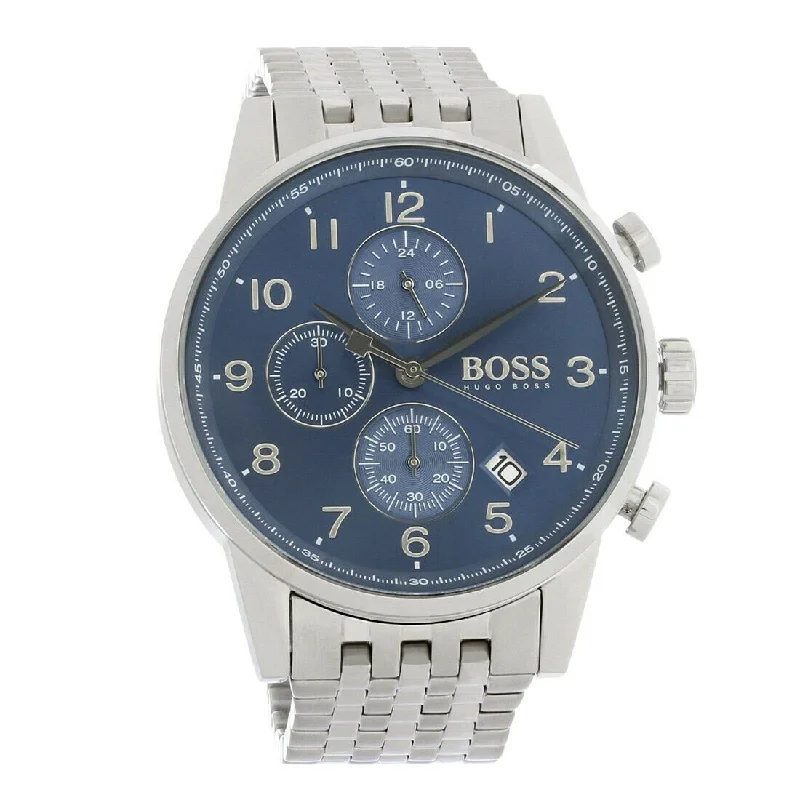 Mother-of-pearl watches-Hugo Boss Men's 1513498 Navigator Chronograph Stainless Steel Watch