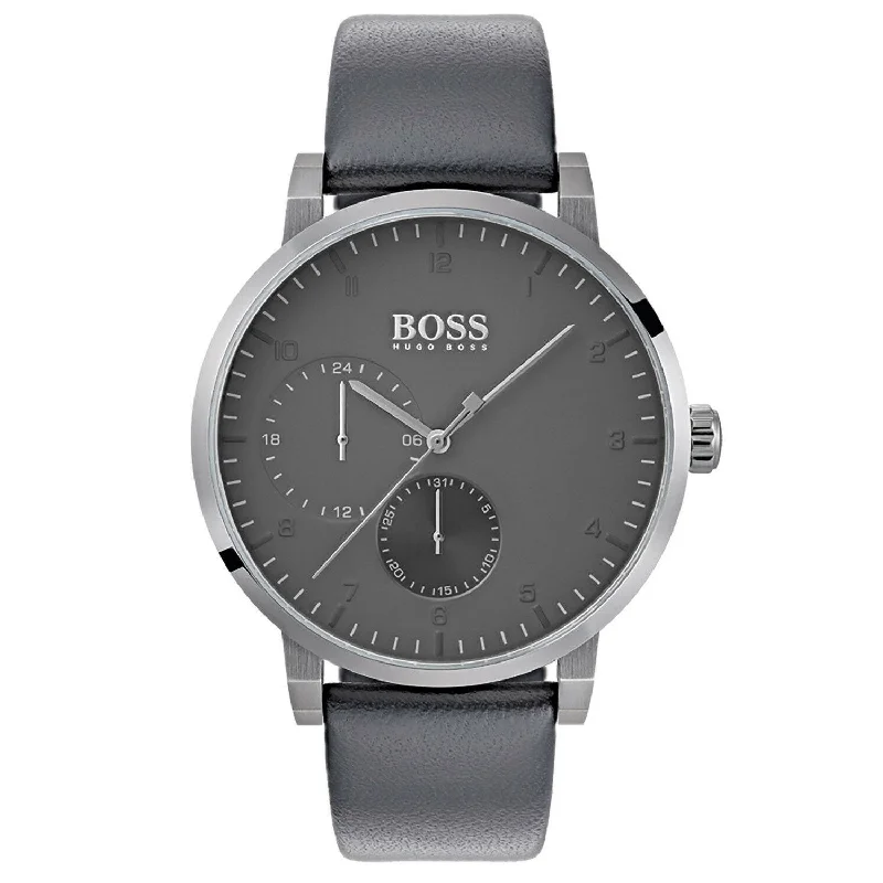 Classic leather watches-Hugo Boss Men's 1513595 Oxygen Grey Leather Watch