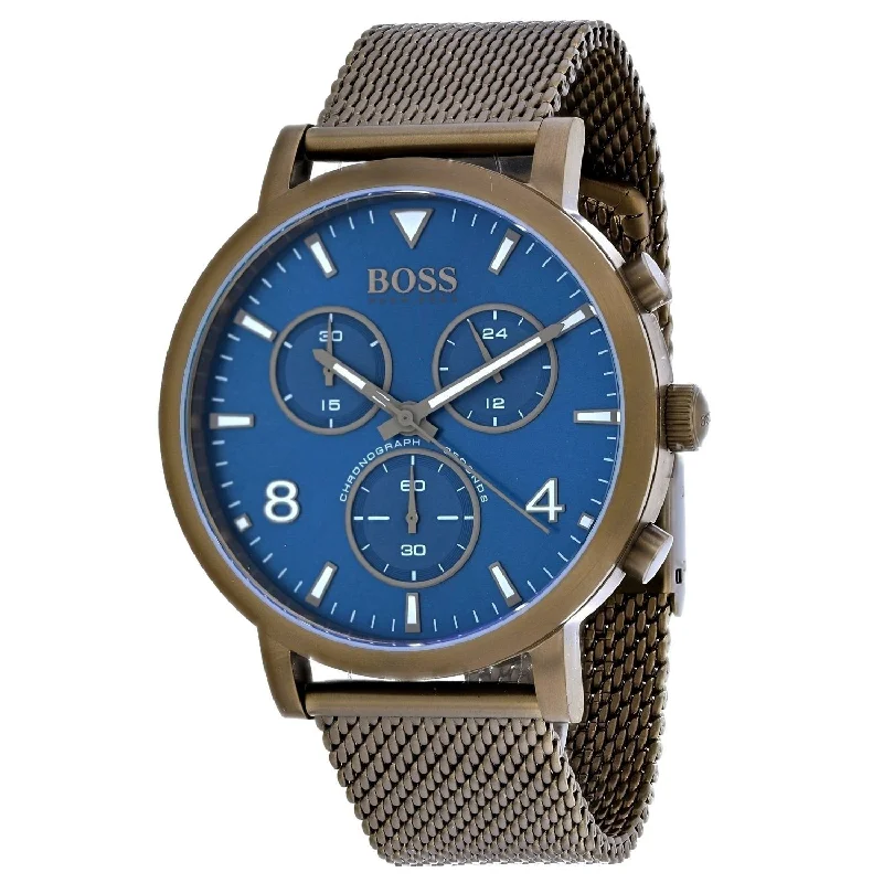 Crystal bezel watches-Hugo Boss Men's 1513693 Spirit Chronograph Brown Stainless Steel Watch