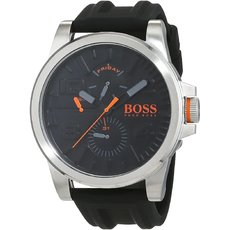 Handmade artisan watches-Hugo Boss Men's 1550006 Detroit Black Silicone Watch