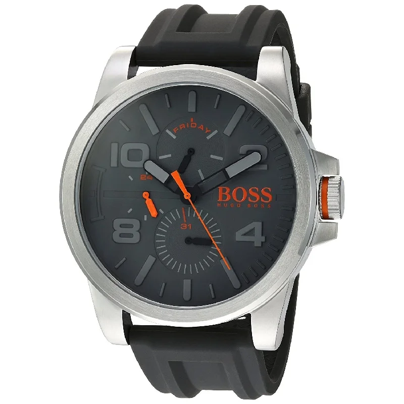 Adjustable mesh watches-Hugo Boss Men's 1550007 Detroit Black Silicone Watch