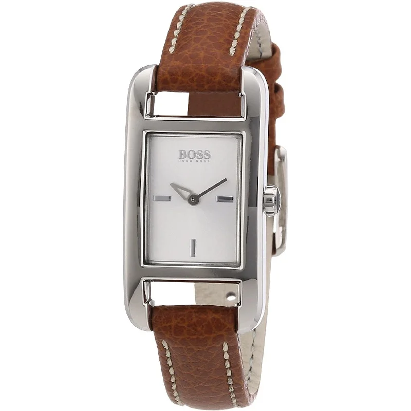 Casual leather watches-Hugo Boss Women's 1502335 Signature Brown Leather Watch