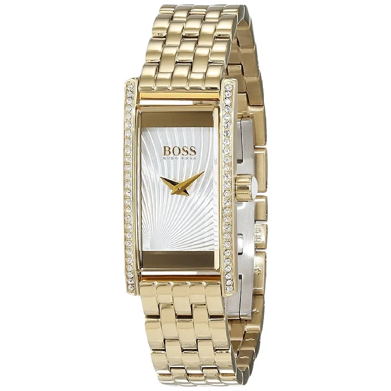 Gold tone watches-Hugo Boss Women's 1502384 Cocktail Crystal Gold-Tone Stainless Steel Watch